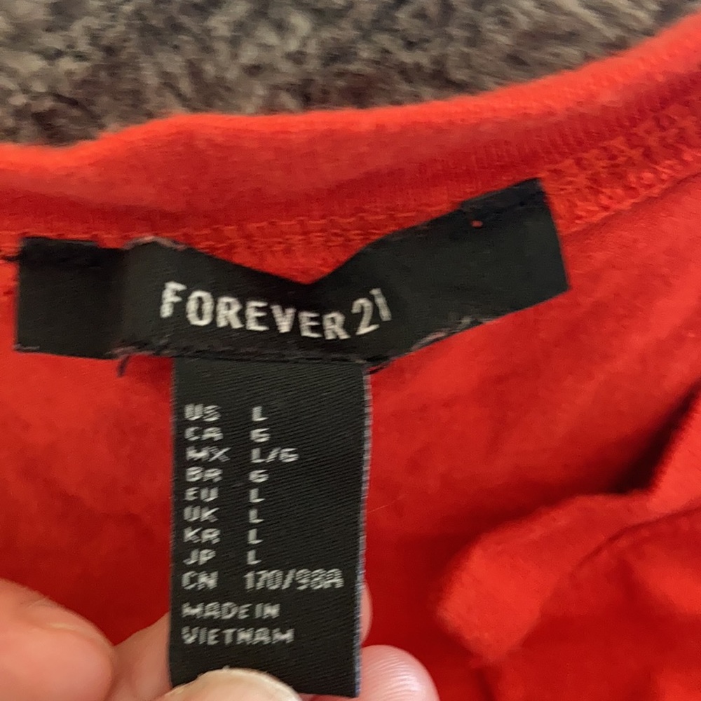 Forever 21 orange L sleeveless top with tie detail - Picture 2 of 4